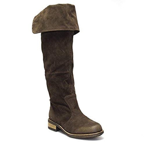 Rust Brown Fold Over Option Over The Knee Boots - Picture 3 of 3